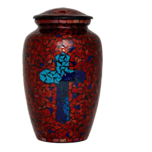 Blue Color New Design Cremation Urns With <b>Sticker</b> Finish Low Prices Adult <b>Metal</b> Funeral Cremation Urns - Product Image 5