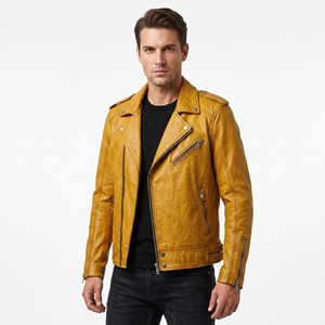 Dumela Nouvelle Veste Bomber Décontractée pour Homme en Cuir de Vachette Gaufré à Bouton Unique, Coupe Classique, Service OEM, Noire, Séchage Rapide et Respirante - Product Image 4
