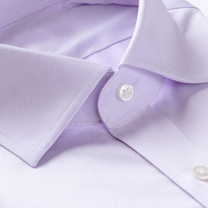 <b>Men's</b> <b>Lilac</b> Dress <b>Shirt</b> Long Sleeve Formal Button Down Turn-down Collar Solid Poplin Anti-Wrinkle Slim Fit - Product Image 4