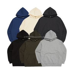 Sudaderas con capucha básicas en blanco Sudaderas con logotipo bordado personalizado para hombre Sudadera con hombros caídos de gran tamaño Sudadera con capucha para hombres - Product Image 1