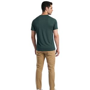 Camiseta Deportiva Cross Flex Tee Verde Slim Fit para Hombre, Transpirable, Absorbe la Humedad, para Gimnasio, Entrenamiento, Ropa Deportiva, Logotipo Personalizado - Product Image 3