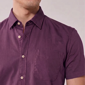 Camisas de Vestir de Manga Corta para Hombre, Transpirables, Casuales, 100% Algodón, Color Sólido, Marca Enovate - Product Image 4