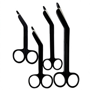 Ensemble de 4 ciseaux chirurgicaux en acier inoxydable, manuels, haute qualité, certifiés CE Classe I, pour chirurgie de liposuccion, noirs, REEAX - Product Image 1