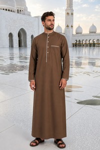 Haya Custom Islamic Thobe - Fabricant OEM - Tissu polyester de haute qualité - Printemps - Anti-rétrécissement - Anti-statique - Col montant - Long - Product Image 6