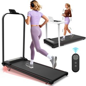 2-in-1 Upgrade <b>Foldable</b> Treadmill with Handle Bar Incline Portable Under <b>Desk</b> Walking and Vibration Pad Remote Control - Product Image 1