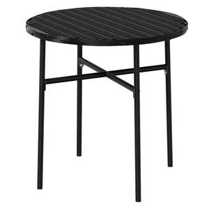 Conjunto de Comedor de Jardín de Ratán Sintético Negro con Acero con Recubrimiento en Polvo y Tablero de PP - Product Image 5