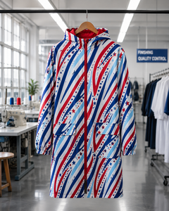 Unisex Swimming Parka High Quality Sublimation Design <b>Waterproof</b> Windproof <b>Long</b> Coat Fleece Lined Swim Team Training <b>Jacket</b> - Product Image 4