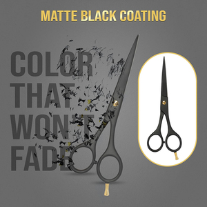 Ciseaux de coiffure professionnels Diamond Edge noirs mats de 6,5 pouces en acier inoxydable pour une coupe de cheveux propre et précise - Product Image 5