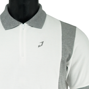 Polo de rendimiento personalizado para hombre, 220GSM, algodón, poliéster reciclado, piqué de nido de abeja, cremallera de cuarto, puños acanalados, OEM - Product Image 6