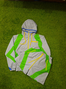 <b>Wind</b> <b>Breaker</b> Sets Windproof Men Polyester Nylon Windbreaker Short Tracksuit Zipper Jackets and Shorts Two Piece Set - Product Image 2