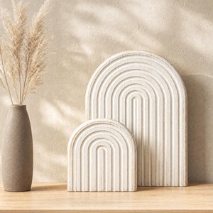 เขียงไม้สนสีขาวสไตล์บ้านไร่แบบโค้ง ขายส่ง - Product Image 1