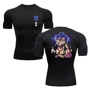 Camiseta de compresión de manga corta para hombre, totalmente estampada, para MMA y grappling, OEM, personalizada, que absorbe la humedad, de poliéster y spandex. - Product Image 2