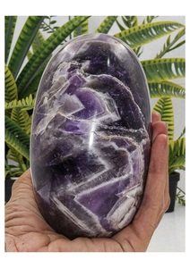 Polished Amethyst Shiva Lingam Crystal <b>Egg</b> On Wooden Stand Home <b>Decoration</b> Feng Shui Collectible - Product Image 2