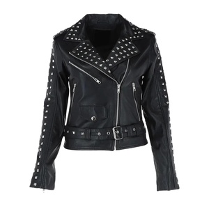 Chaqueta de moto de cuero genuino para mujer Relleno de algodón acolchado Diseño de punto Estilo 2025 Precio de fábrica barato - Product Image 1