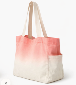 Sac de plage personnalisé avec dégradé de couleurs, nouveau design, sac à main cadeau pour femme, ambiance estivale, sac fourre-tout en toile de coton pour la plage - Product Image 4