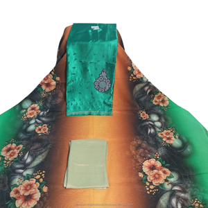 Tela Floral de Lujo Rosa Estampada con Diseño Suizo Dirac y Borde Bordado para Vestidos de Fiesta Somalíes - Product Image 4