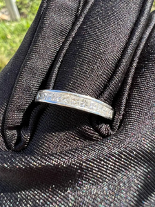 Women's 925 Silver Plated Eternity Band <b>Ring</b> With Lab Created Cubic Zirconia Round Stones Pave Setting Classic Engagement Style - Product Image 4