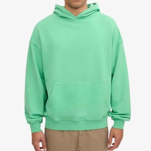Sudadera con Capucha Extra Grande para Hombre, Color Verde Menta, Corte Regular, Felpa, Informal, con Bolsillo Delantero, para Otoño - Product Image 1
