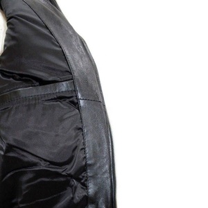 <b>Men</b> Black Leather Puffer <b>Jacket</b> with White <b>Shearling</b> Collar Winter Warm Fashion Coat <b>Men</b> Stylish Black Leather Quilted <b>Jacket</b> - Product Image 4