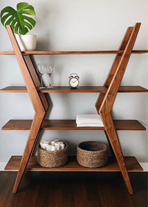 Unique Designer Fine Quality Indian Solid Mango <b>Wood</b> Adjustable <b>Table</b> & Book Case with Antique Design for Modern Living Room - Product Image 3