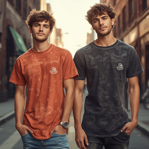 T-shirt en coton tricoté uni imprimé et vieilli pour homme, style vintage délavé, manches courtes, formel, vente en gros OEM - Product Image 4