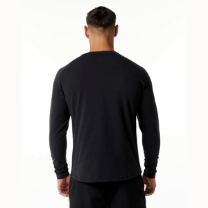 Men's solid color crew neck <b>white</b> long-sleeved casual loose versatile T-shirt, pure cotton high-quality streetwear shirts - Product Image 2