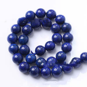 Cuentas Sueltas Redondas de Lapislázuli Azul de 10 mm, Accesorios Semielaborados para Bisutería DIY de Abbott - Product Image 1