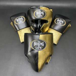 Latest 2026 High Quality Custom Made No Boxing No Life Sparring Gear Custom Gloves, Head Guard & Groin Protector Boxing <b>Set</b> - Product Image 1