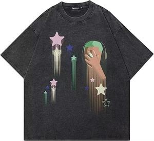 T-shirts pour hommes en coton 100% à manches courtes, qualité supérieure, lavage à l'acide, personnalisables, respirants, prix bas, vente chaude - Product Image 5