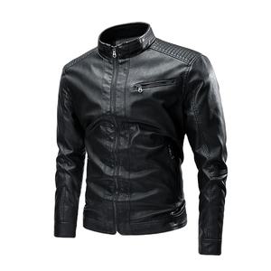 Chaqueta de cuero de estilo informal para hombre de alta calidad Color sólido Venta al por mayor Lona y piel de vaca Prendas de abrigo con estilo - Product Image 1