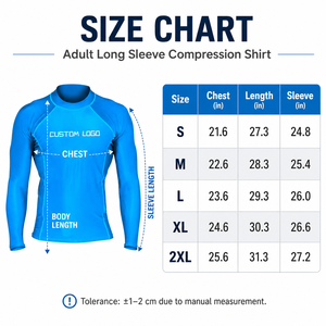 Custom Long Sleeve <b>Compression</b> <b>Shirt</b> <b>Men</b> Quick Dry Rash Guard Tight Fit Sports Base Layer with Logo Printing - Product Image 2