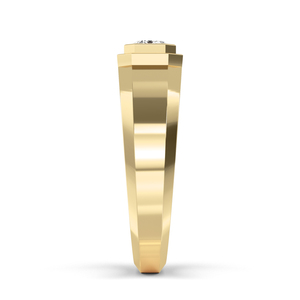 Fashion Fine <b>Jewelry</b> 14K Rose Gold <b>Mens</b> Band 1 ctw Emerald Cut Lab Grown Diamond Urban Glamour Contemporary Sparkle - Product Image 2