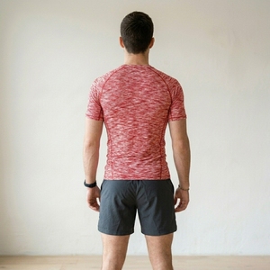 Men's Red Patterned Short Sleeve O-Neck <b>Compression</b> T-<b>Shirt</b> Slim Fit Sporty Knitted Quick Dry Workout Gym Training <b>Shirt</b> - Product Image 6
