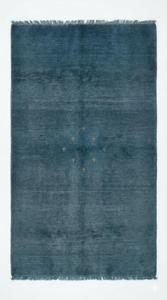 Alfombra de Lana Anudada a Mano Estilo Marroquí Azul Turquesa Premium, Diseño Minimalista con Motivo de Estrella, Alfombra Decorativa con Flecos - Product Image 2