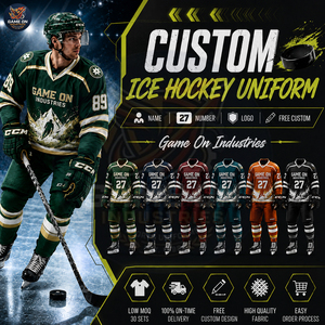 Ensemble maillot et short de hockey sur glace personnalisé OEM ODM, personnalisation gratuite du nom et du numéro du joueur, vêtements de sport d'équipe - Product Image 3