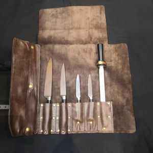 Real <b>Leather</b> <b>Tool</b> <b>Pouch</b> Genuine <b>Leather</b> Roll up <b>Pouch</b> Foldable Case Multi-purpose Classic Knife Roll <b>Tool</b> Bag LKR-0260 - Product Image 1