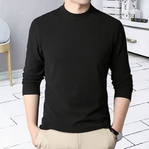 Oem Customized Autumn and Winter Men's Solid Casual Double Sided Jersey 180 Grams Blank 100% <b>Polyester</b> Warm Long Sleeved <b>Tshirt</b> - Product Image 5