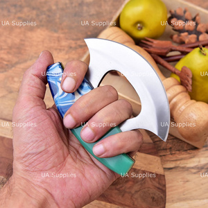 Stainless Steel Ulu Chef <b>Knife</b> Industrial Style High-Polish Finish Multi-Purpose Traditional Alaskan Chopping Cutting Rosewood - Product Image 4