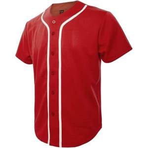 2026 Men's Baseball Jersey Breathable <b>Polyester</b> Plain Button <b>Shirts</b> Plus Size Short Team Sports Uniforms for Sublimation - Product Image 6