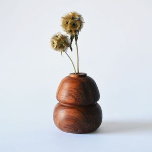 New Arrival <b>Tall</b> Rounded Wooden Flower Vase Handmade Minimal Natural Grain Decorative <b>Table</b> Accent Holder - Product Image 2