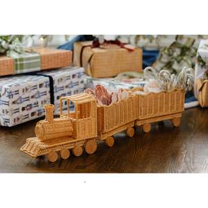 Wholesale Charming <b>Rattan</b> Train Set Woven Wicker Train Decor Accent For <b>Dining</b> <b>Table</b> Restaurant And Party Decoration - Product Image 6