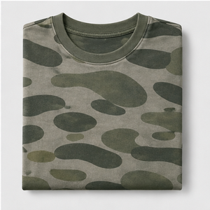 Camiseta de Manga Corta para Hombre con Estampado de Camuflaje en Forma de Cápsula de Algas Marinas Personalizada, Cuello Redondo, MTS-CAMO-0048 - Product Image 5