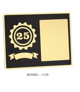 Plaque en laiton modèle 1135 gravée, récompense de reconnaissance du 25e anniversaire avec ruban et panneau vierge - Product Image 4