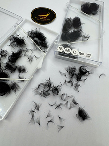 Kit de Extensiones de Pestañas DIY al por Mayor, 20D, Abanicos de Volumen Preformados, Base Puntiaguda, Pelo Sintético, Pestañas Postizas Naturales Largas y con Volumen Completo - Product Image 2