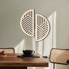 Panneau mural en bois géométrique moderne, décoration murale en bois artisanale pour salon, chambre et décoration intérieure - Product Image 1
