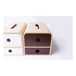 Caja de pañuelos de madera MDF hecha a mano, de grano duradero, con interior minimalista, de primera calidad. - Product Image 1