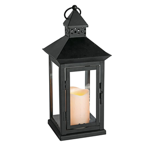 Lavender Metal <b>Lantern</b> With Floral Cutouts And Glass Panels For Home Decoration - Product Image 4