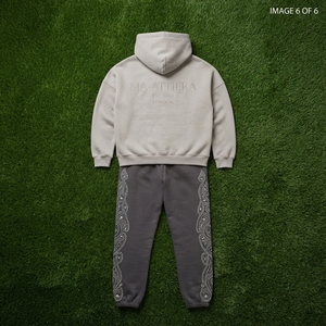 Ensemble jogging pour femme avec sweat-shirt à capuche en strass, pantalon en molleton, coupe ample décontractée, toutes saisons, gris, tenue deux pièces - Product Image 5