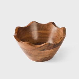 FAIZA CRAFT FC-7127 Bol en bois moderne fait main et écologique pour salades, fruits, collations – Idéal pour les mariages et les repas quotidiens - Product Image 1