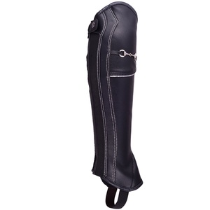 Top Selling Lawd Sports Cowhide Suede Leather Long Farrier <b>Chaps</b> Canvas Button Closure Western Cowboy Style for Horse <b>Riding</b> - Product Image 2